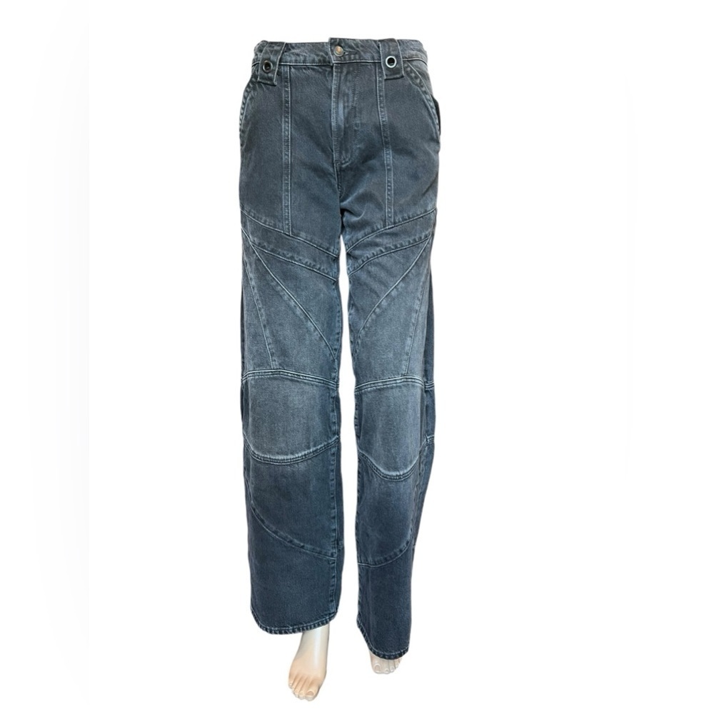 We The Free Free People Womens Jeans Unknown Reasons Moto Straight Boyfriend 25 - Picture 4 of 14